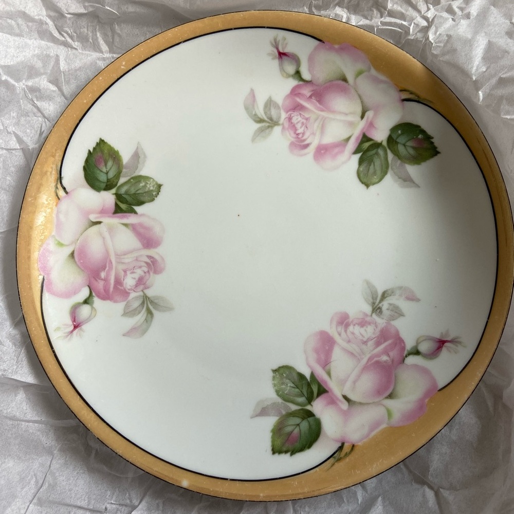 Vintage rose plate